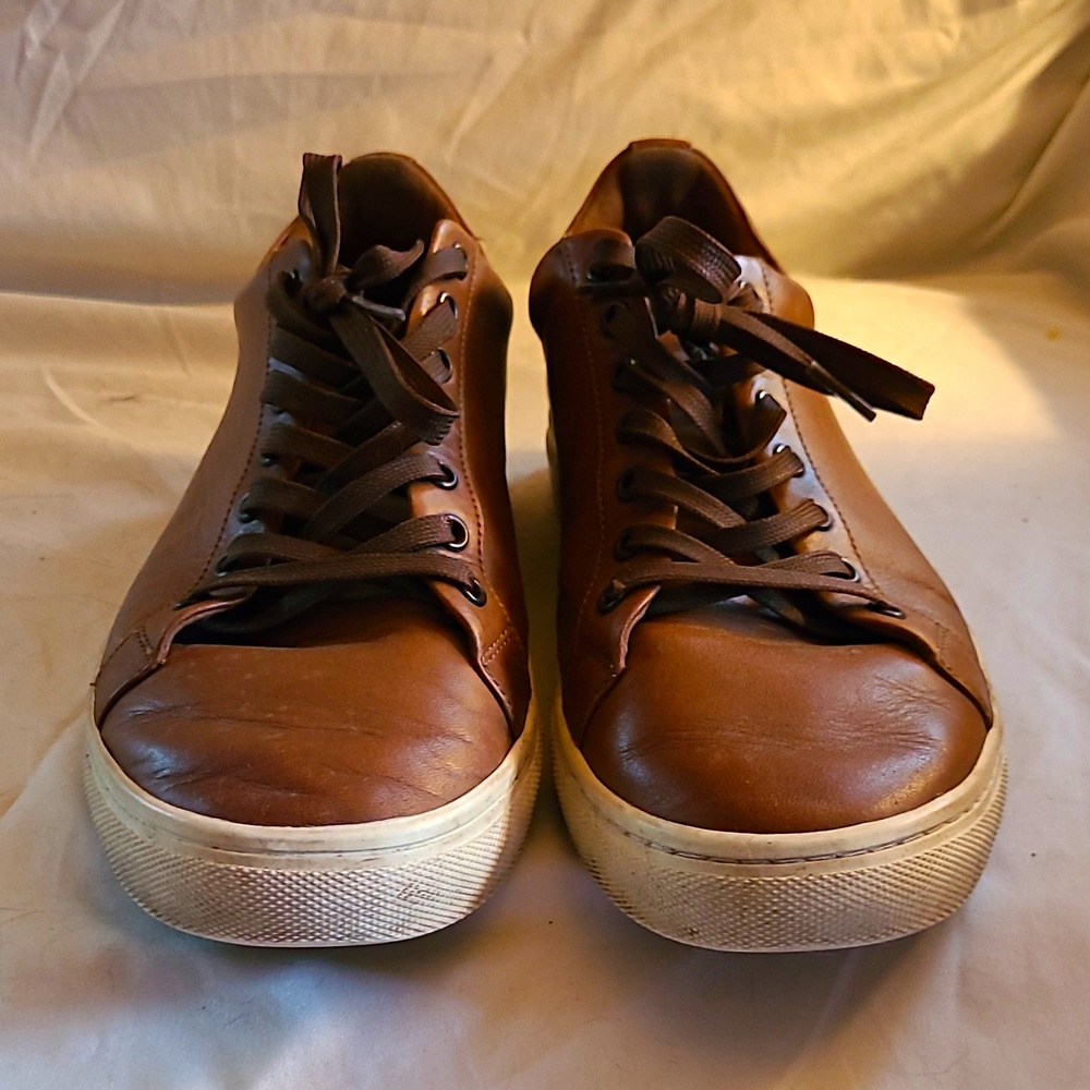 Thursday US 8.5 - Men’s Brown Leather Lace-Up Sneakers Round Toe Rubber Sole